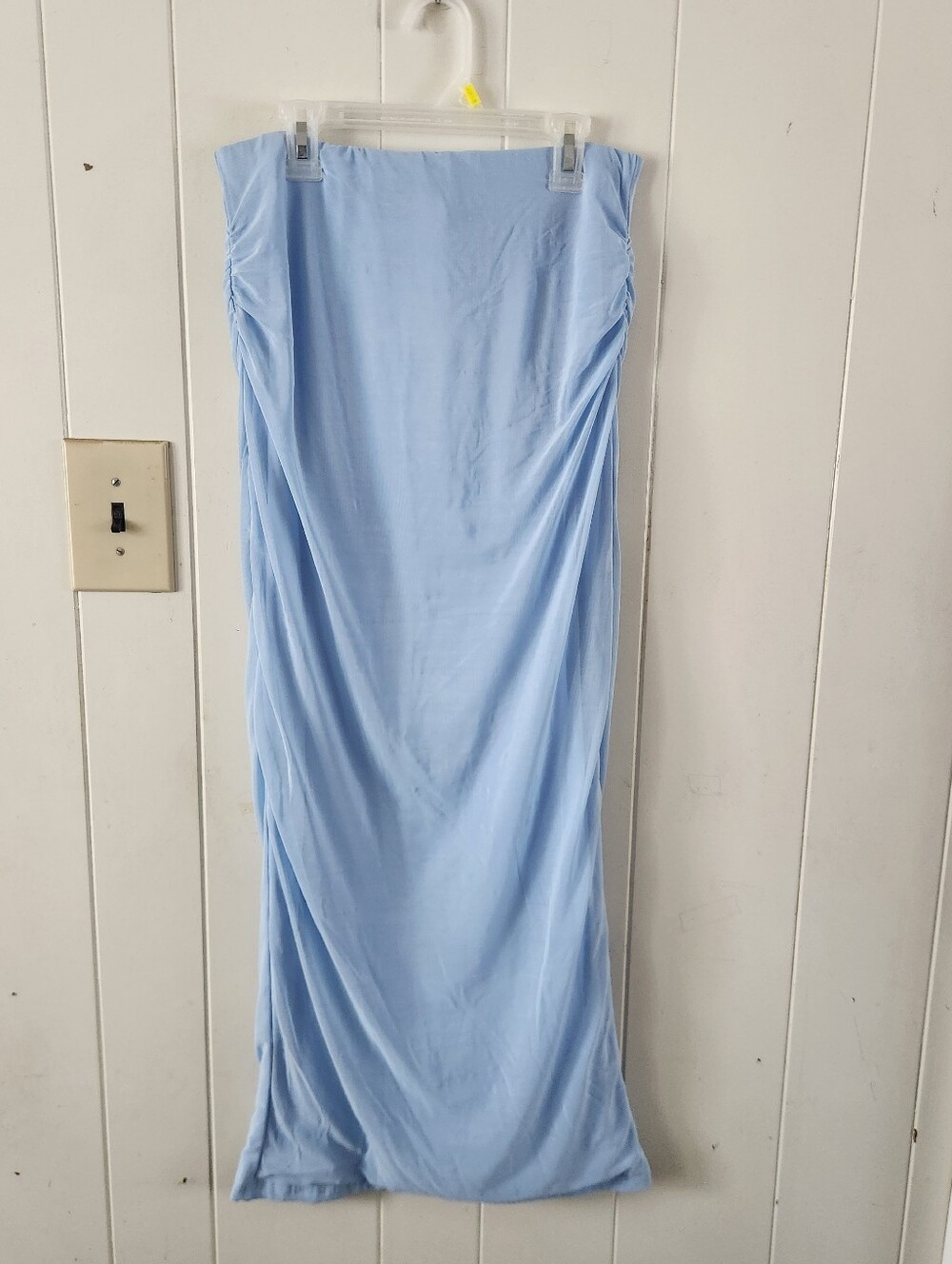 SHEIN Light Blue Ruched Side Maxi Skirt Size L